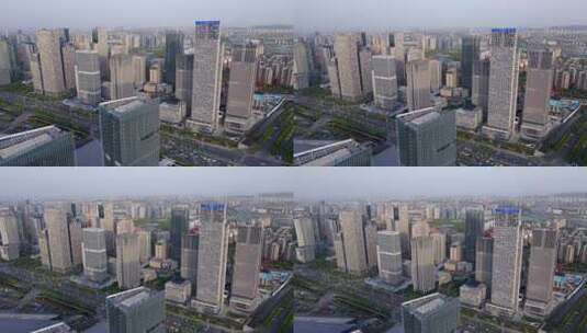 4k 航拍南京中央商务区现代建筑景观高清在线视频素材下载