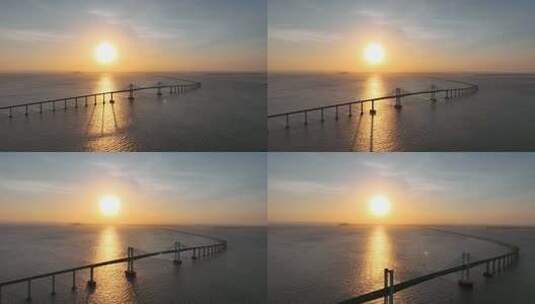 4k航拍广东汕头南澳大桥高清在线视频素材下载