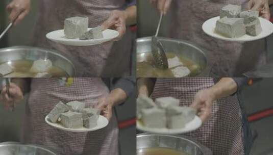 贵州茅台镇街景民族特色黑水豆腐小吃名吃高清在线视频素材下载
