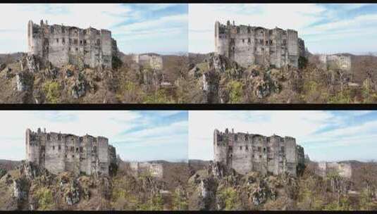鸟瞰城堡的风景高清在线视频素材下载