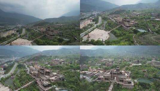 川西 阿坝 茂县 中国古羌城高清在线视频素材下载