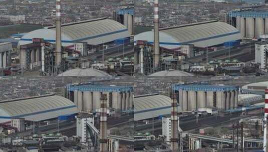 河南安阳航拍烟囱空镜城市都市怀旧工厂高清在线视频素材下载