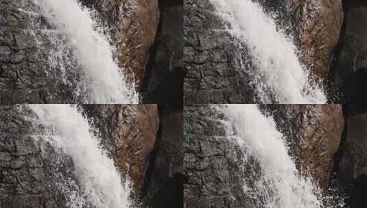 （慢镜）悬崖瀑布山间泉水水资源保护高清在线视频素材下载