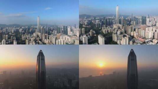 航拍深圳平安金融中心大厦高清在线视频素材下载