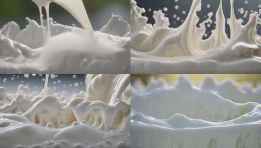 4k白色乳白色牛奶酸奶流体cg写实动画高清在线视频素材下载