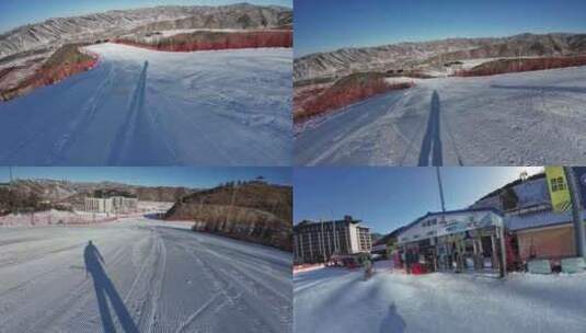 高山滑雪高清在线视频素材下载