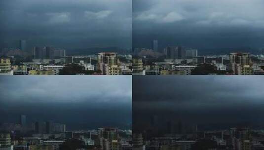 天空乌云飘动  暴雨来临前的城市高清在线视频素材下载