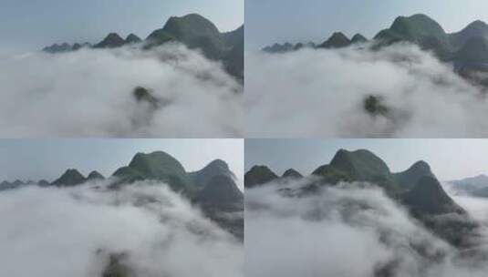 平塘大桥平流雾航拍高清在线视频素材下载
