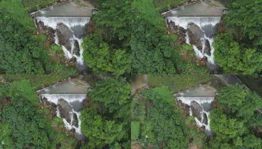 广东东莞：连日降雨 景区瀑布流水潺潺高清在线视频素材下载