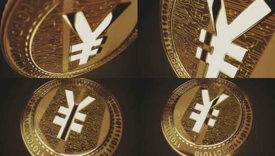 数字屏幕上的日元加密货币金币高清在线视频素材下载