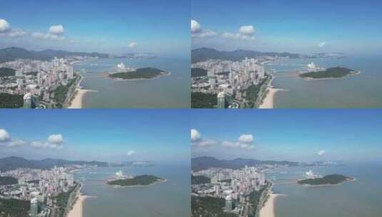 航拍广东珠海大景珠海城市风光高清在线视频素材下载