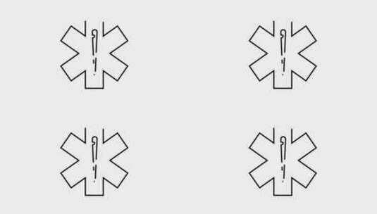 动画紧急医疗服务线图标高清在线视频素材下载