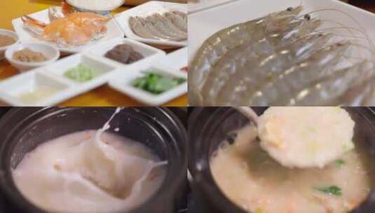 广式砂锅粥海鲜粥营养早餐广式煲粥高清在线视频素材下载
