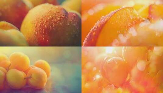 桃子黄桃新鲜水果高清在线视频素材下载