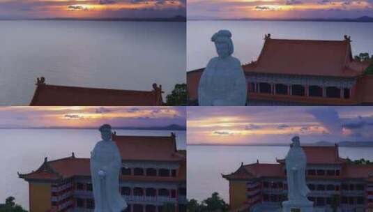 广州阳江珍珠湾飞龙寺高清在线视频素材下载