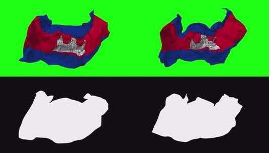 柬埔寨国旗无缝循环随风飘扬，循环凹凸纹理高清在线视频素材下载