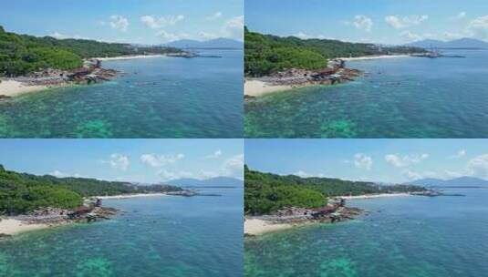 海南三亚海棠湾蜈支洲岛旅游区航拍大海高清在线视频素材下载
