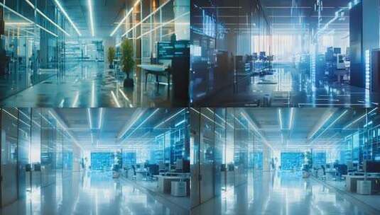 数字化办公室 智慧商业物业写字楼办公大楼高清在线视频素材下载