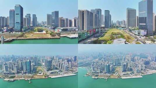 湛江中央商务区航拍视频素材高清在线视频素材下载