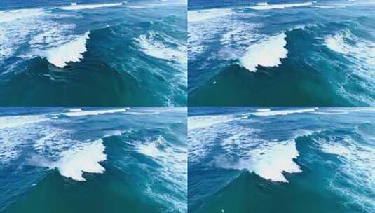 海浪飞溅鸟瞰图大海海洋海水浪花高清在线视频素材下载