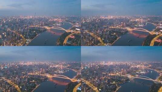 上海城市夜景航拍延时成片高清在线视频素材下载