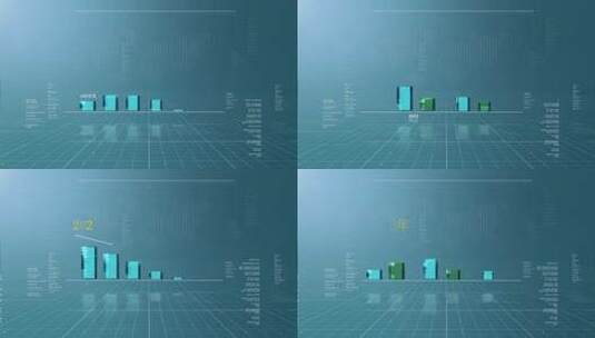 科技蓝色数据展示柱状图年会数据文字展示高清AE视频素材下载