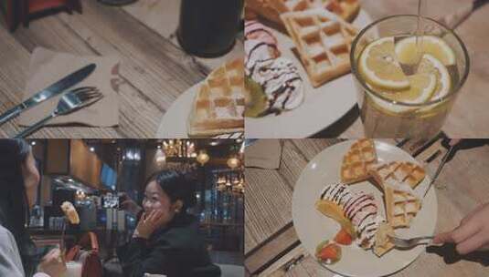 下午茶闺蜜女性慢生活休闲时光高清在线视频素材下载