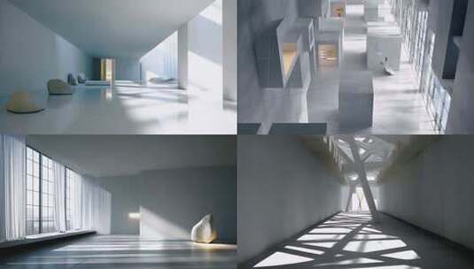 建筑光影空间几何设计高清在线视频素材下载