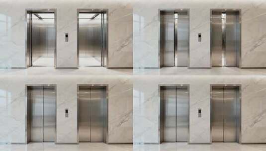 现代简约商务写字楼电梯自动开关门视频高清在线视频素材下载
