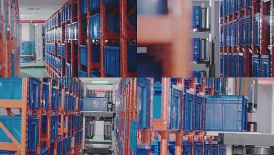 AGV智能搬运机器人工作场景仓库运输物料高清在线视频素材下载