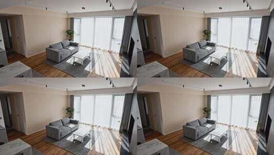 现代简约风格客厅室内场景高清在线视频素材下载