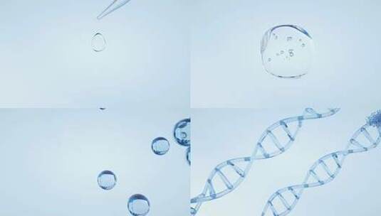 抽象白色 DNA 旋转动画科学高清在线视频素材下载