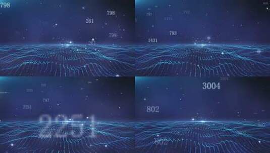 蓝色科技数字粒子地球LED背景视频高清在线视频素材下载