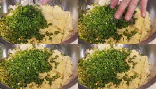 厨师切韭菜 (1)高清在线视频素材下载