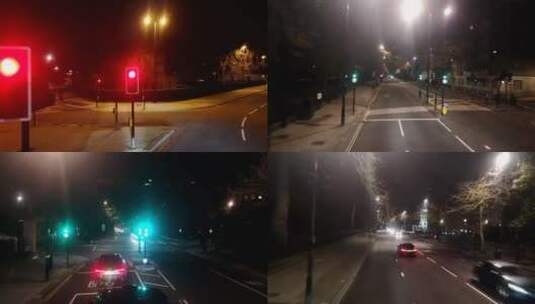 夜幕下行驶在公路的汽车延时景观高清在线视频素材下载