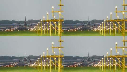 飞机 降落 客机 机场高清在线视频素材下载