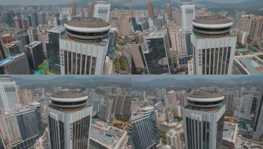 城市高楼视频深圳国贸大厦定层旋转餐厅高清在线视频素材下载