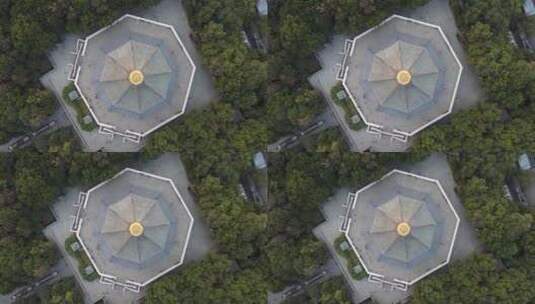 落日夕阳下的杭州西湖雷峰塔上空航拍高清在线视频素材下载