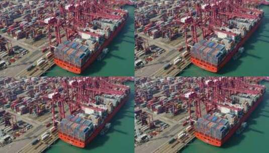 港口码头货物航拍高清在线视频素材下载