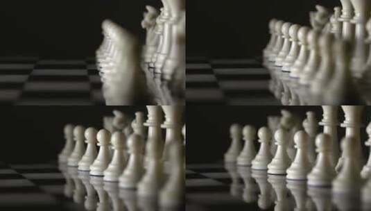 棋盘上排列整齐的棋子高清在线视频素材下载