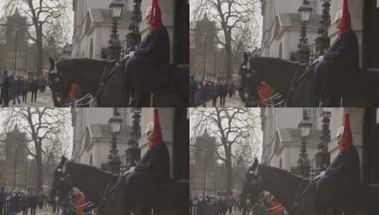 伦敦市中心的骑兵卫队高清在线视频素材下载
