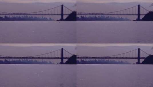 傍晚时分的乔治华盛顿大桥高清在线视频素材下载