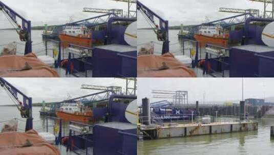 驳船停靠港口1-38高清在线视频素材下载