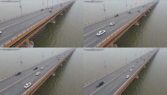 江西南昌大桥交通航拍高清在线视频素材下载