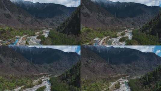 高山河谷视频西藏风光青藏高原高山峡谷高清在线视频素材下载