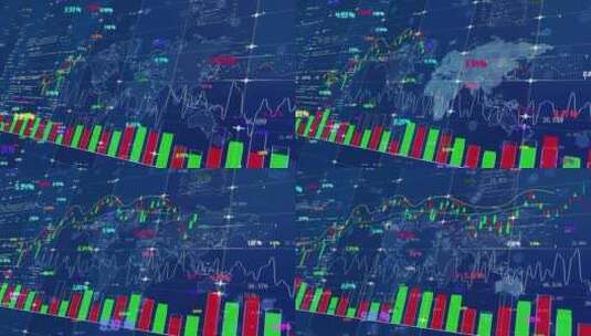 金融市场股票交易所股价变动K线走势图屏幕高清在线视频素材下载