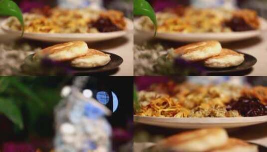 【镜头合集】馒头烧饼干粮配咸菜高清在线视频素材下载