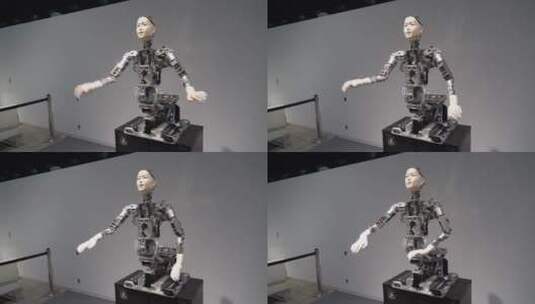 手舞足蹈的人脸机器人高清在线视频素材下载