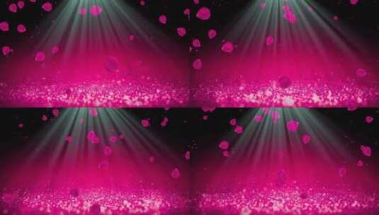 玫瑰花瓣飘落led大屏幕舞台背景高清在线视频素材下载