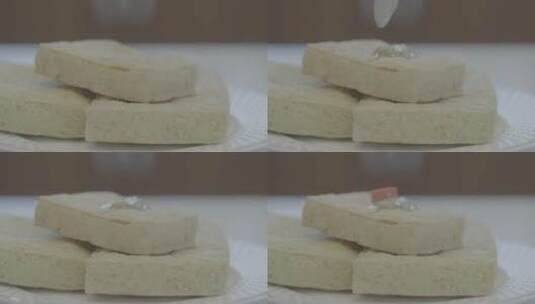 油炸豆腐制作全流程LOG高清在线视频素材下载